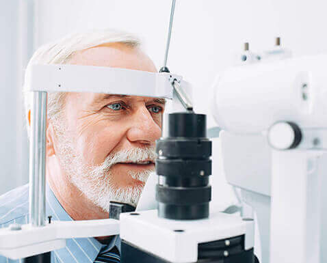 Man having eye exam